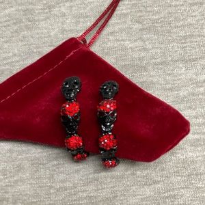 Halloween hoop earrings- black skulls